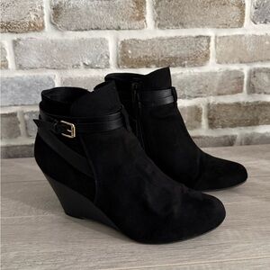 Elegant Black Wedge Ankle Boots